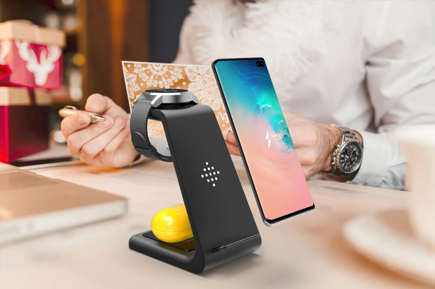 3-in-1 Wireless Charging Dock | Fast Charge Station for Phone, Watch & Earbuds