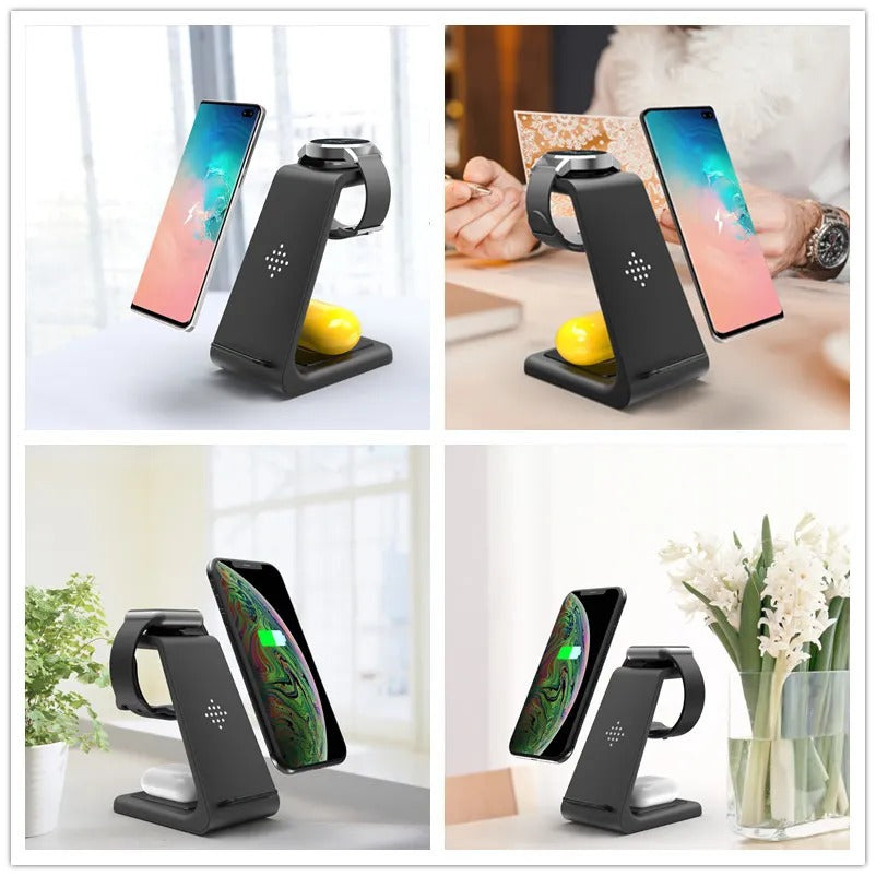 3-in-1 Wireless Charging Dock | Fast Charge Station for Phone, Watch & Earbuds